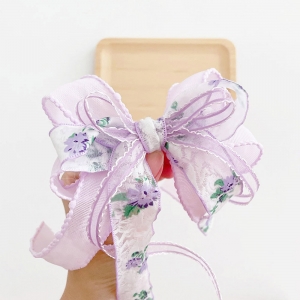 Girl Hair Clip Princess Bow Floral Lace CNY (GHP9643)